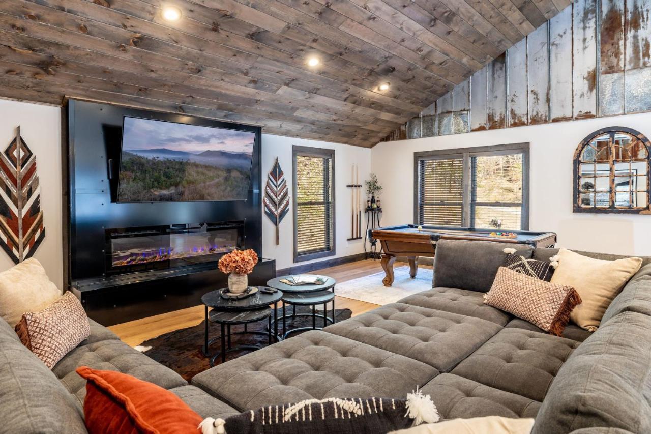 New Rustic Luxe Cabin Billiards Spa Near Gsmnp تاونسيند المظهر الخارجي الصورة